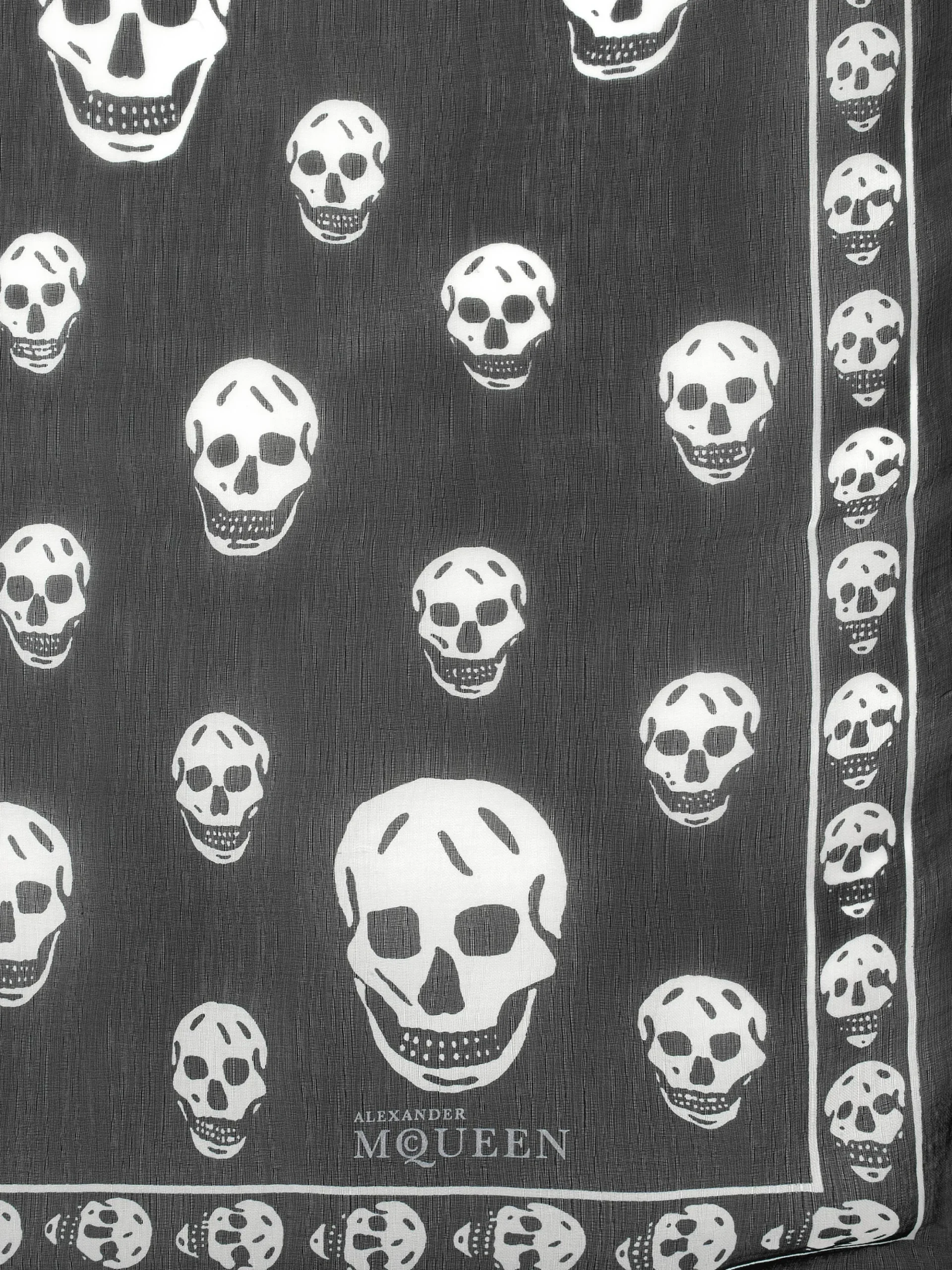 Classic Silk Skull Scarf in Black