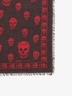 Classic Skull Scarf in Deep Red