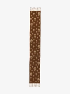 Double Face Skull Scarf in Light Brown/Camel