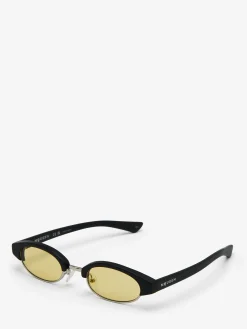 McQueen Ellipse Sunglasses in Black/Yellow
