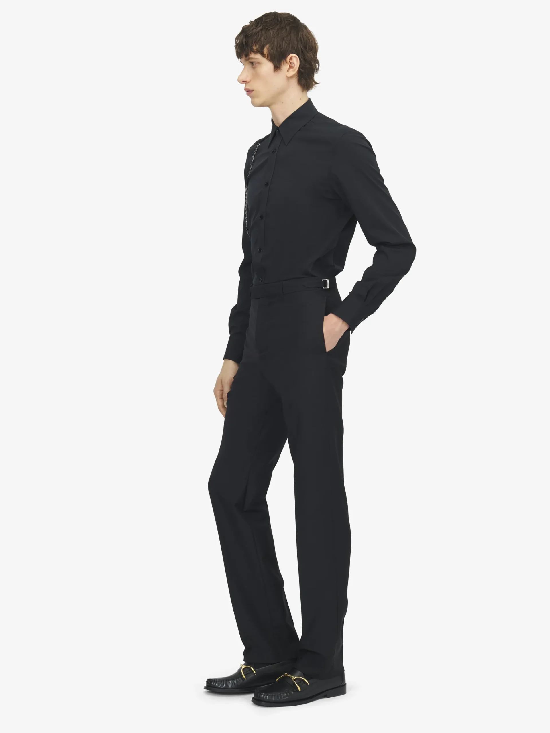Men's Chain Harness Shirt in Black