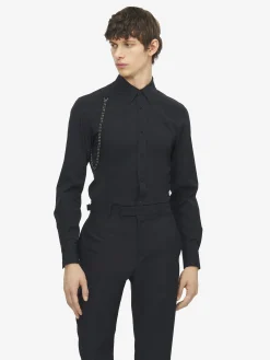Men's Chain Harness Shirt in Black