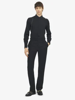 Men's Chain Harness Shirt in Black