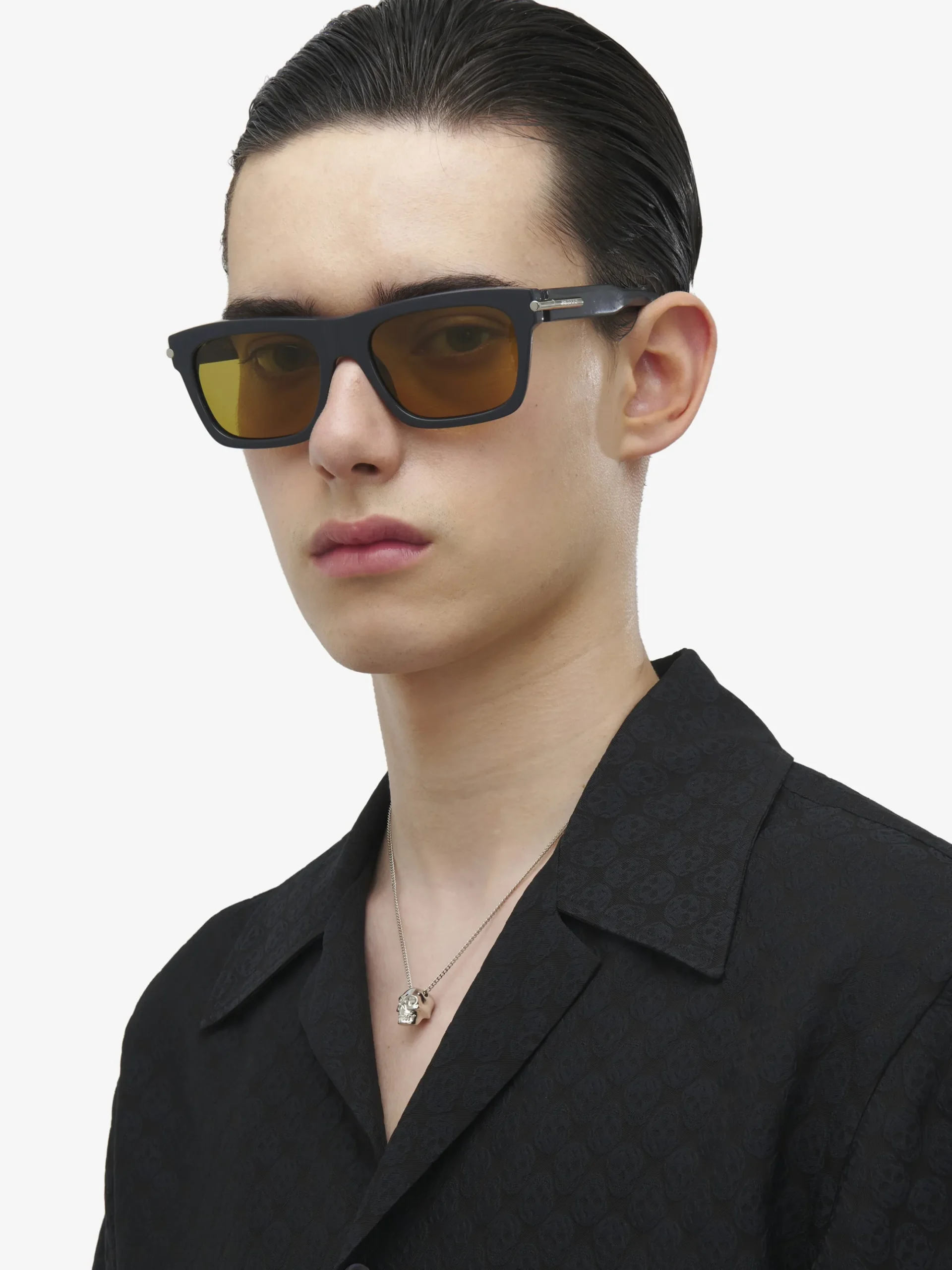 Men's City T-Bar Rectangular Sunglasses in Grey/Yellow