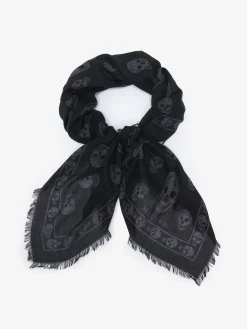 Men's Classic Skull Foulard in Black/Dark Grey