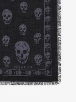 Men's Classic Skull Foulard in Black/Dark Grey