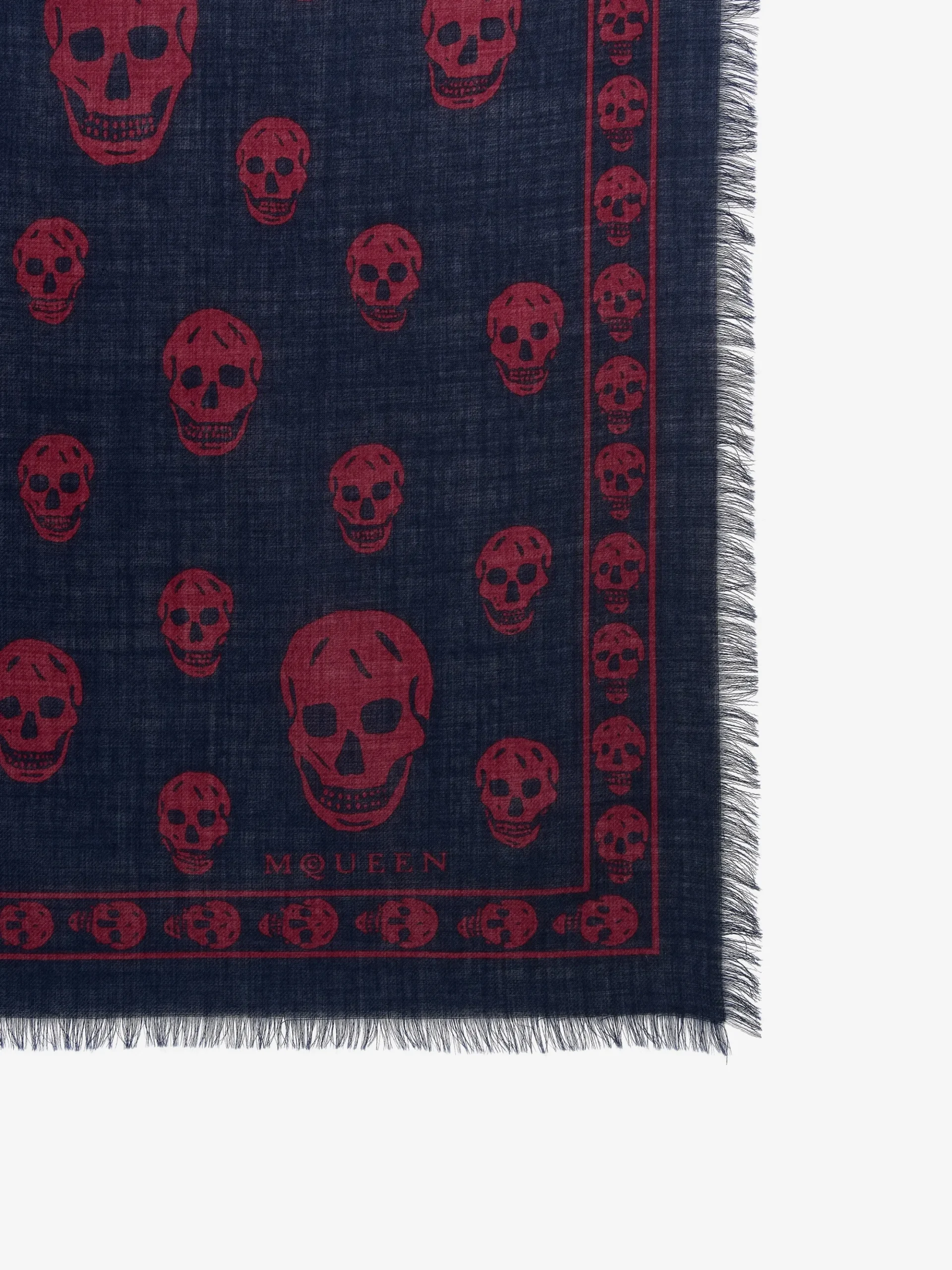 Men's Classic Skull Foulard in Navy/Burgundy