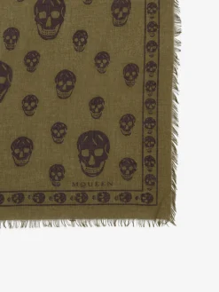 Men's Classic Skull Scarf in Green