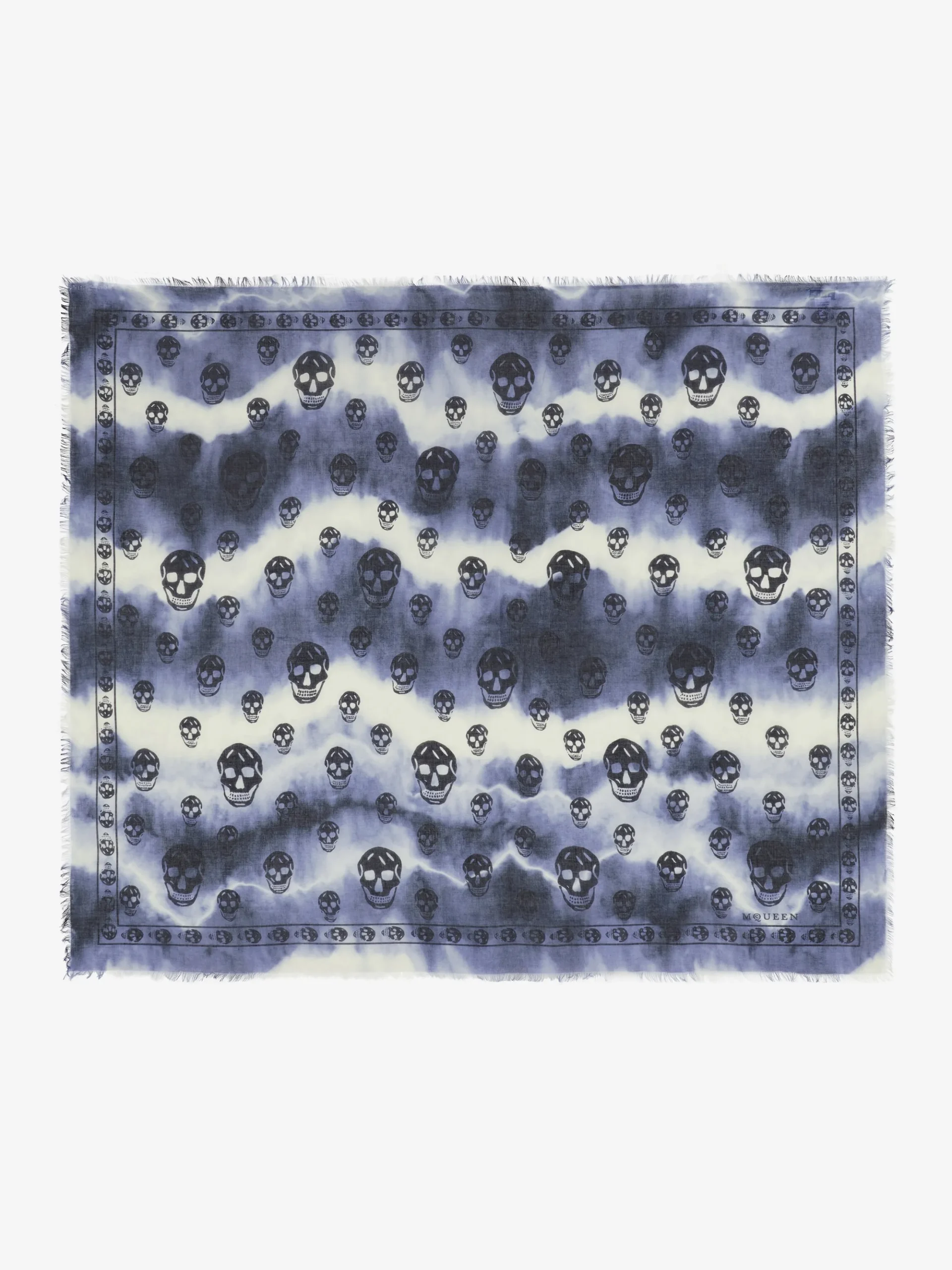 Men's Classic Skull Scarf in Navy/Ivory