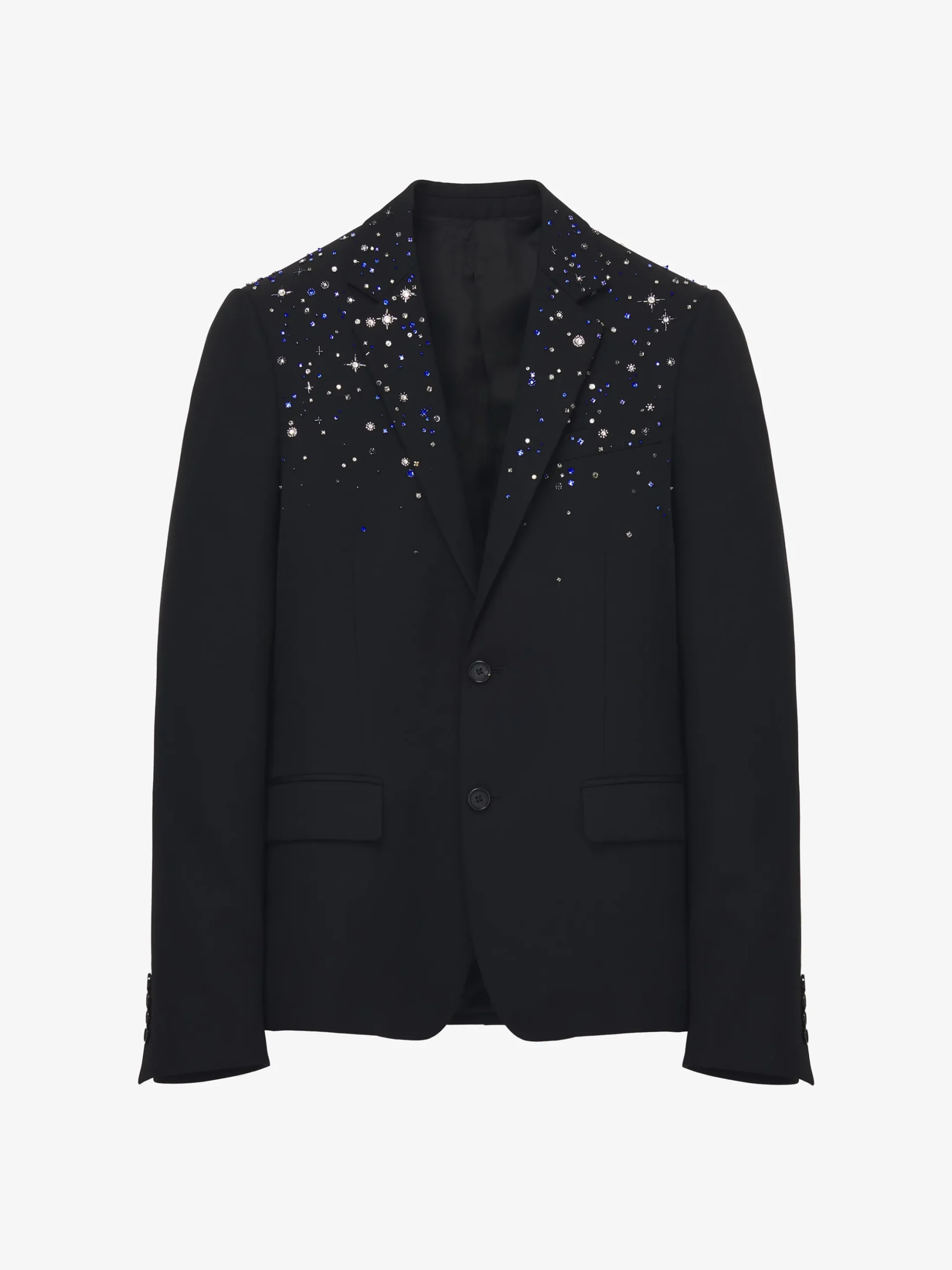 Men's Constellation Embroidered Single-breasted Jacket in Black