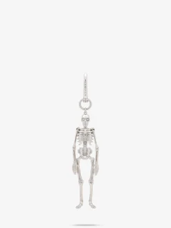 Men's Dancing Skeleton Charm in Silver-finish