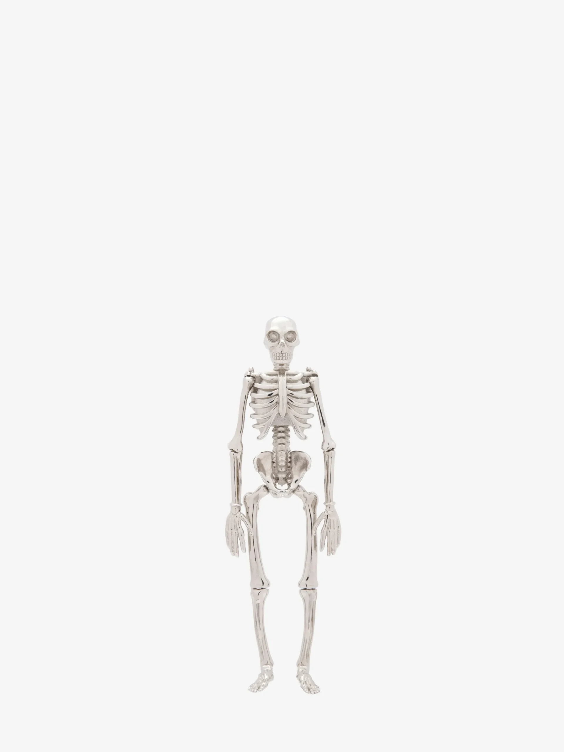Men's Dancing Skeleton Pin Brooch in Silver-finish