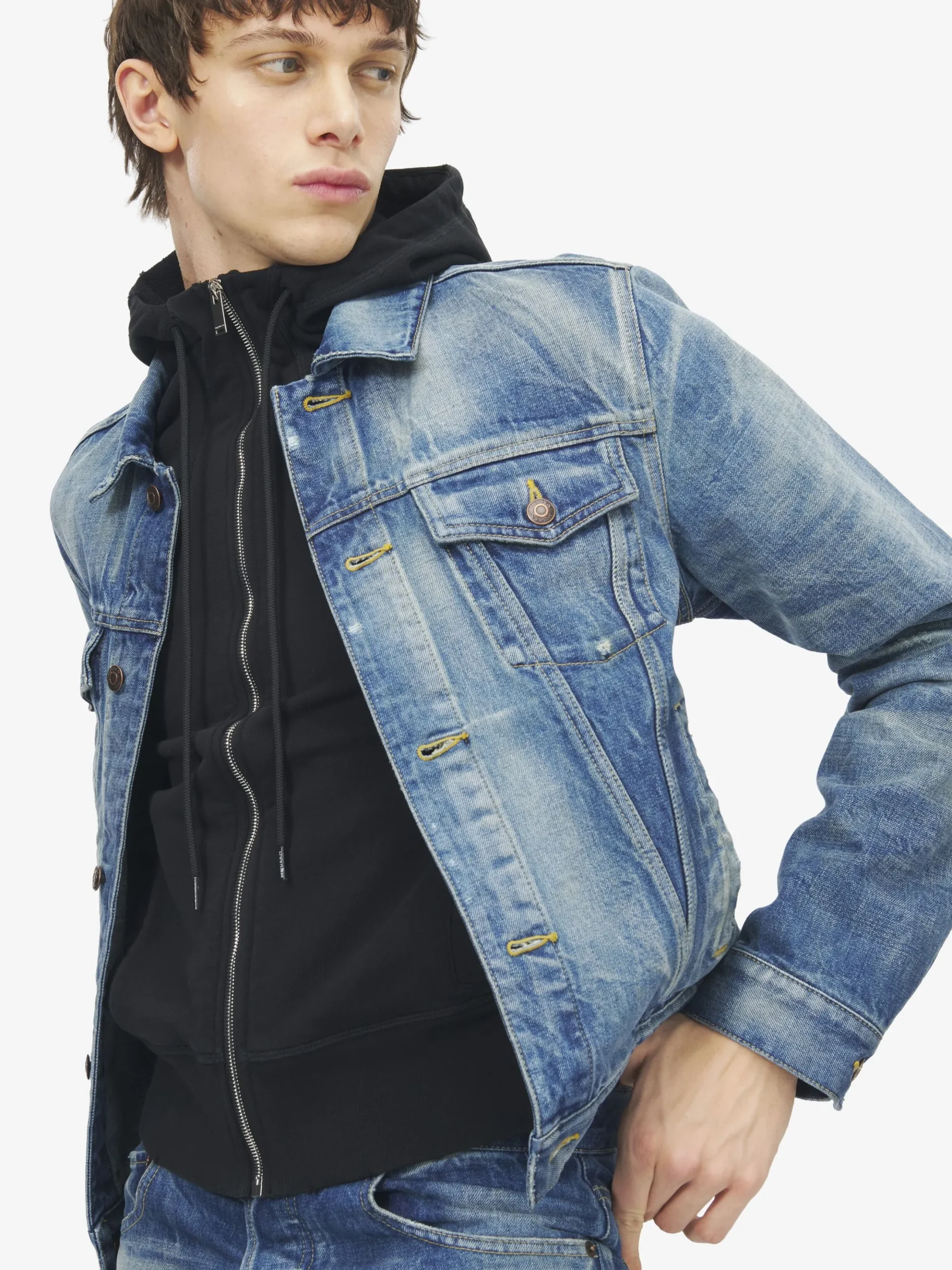 Men's Denim Jacket in Washed Blue