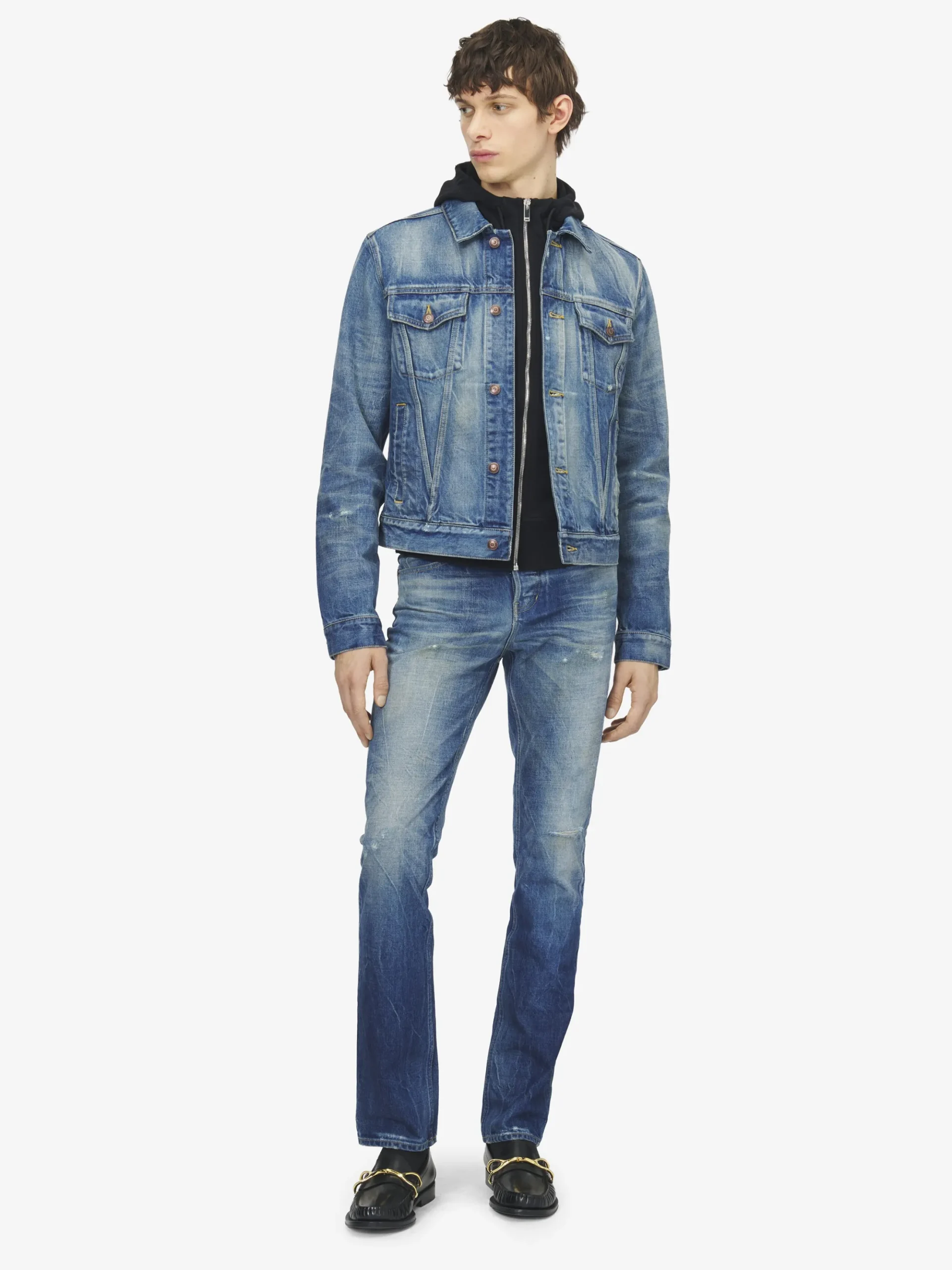 Men's Denim Jacket in Washed Blue