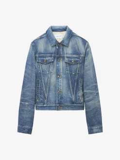 Men's Denim Jacket in Washed Blue