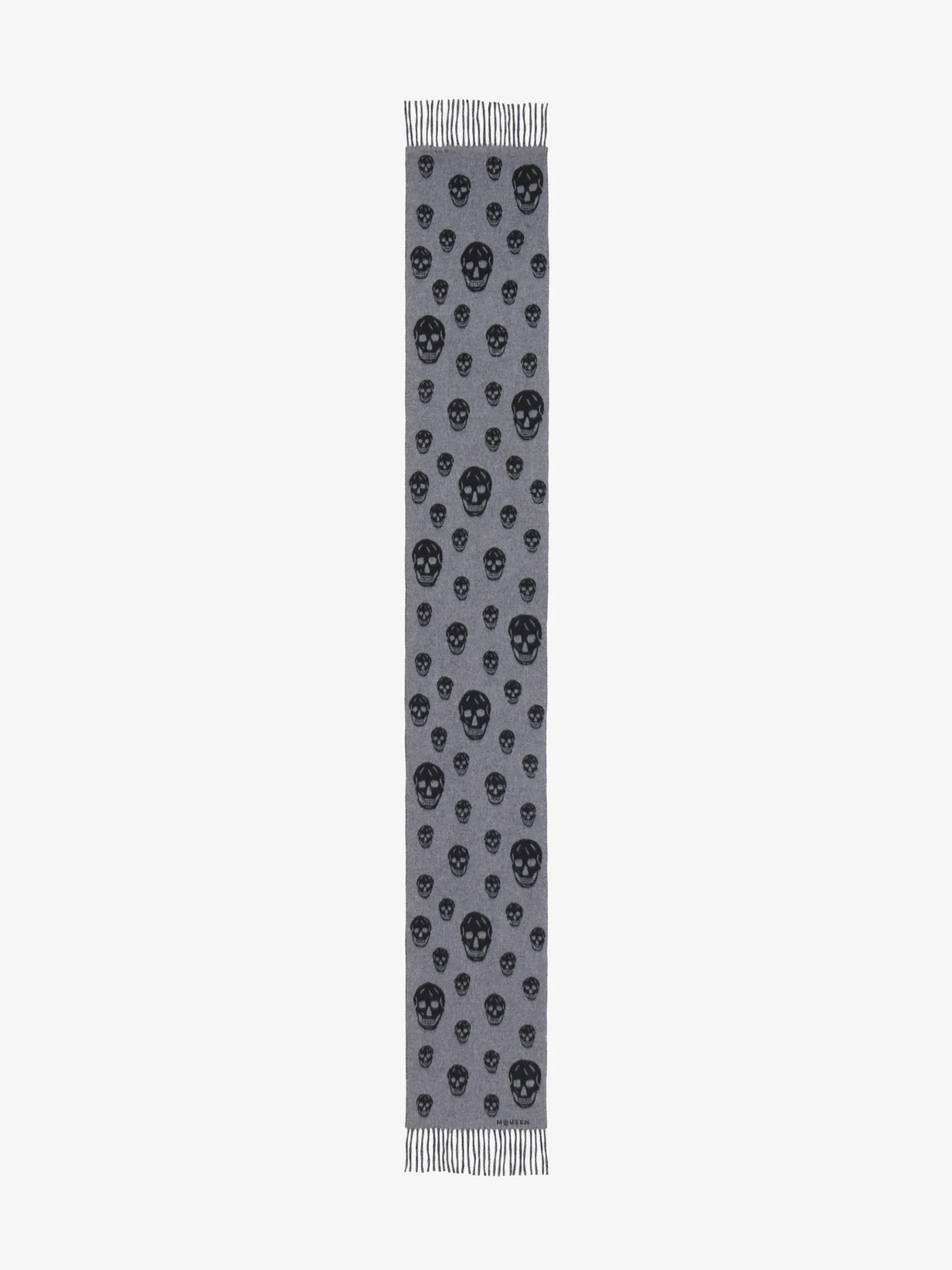 Men's Double Face Skull Scarf in Graphite/Black