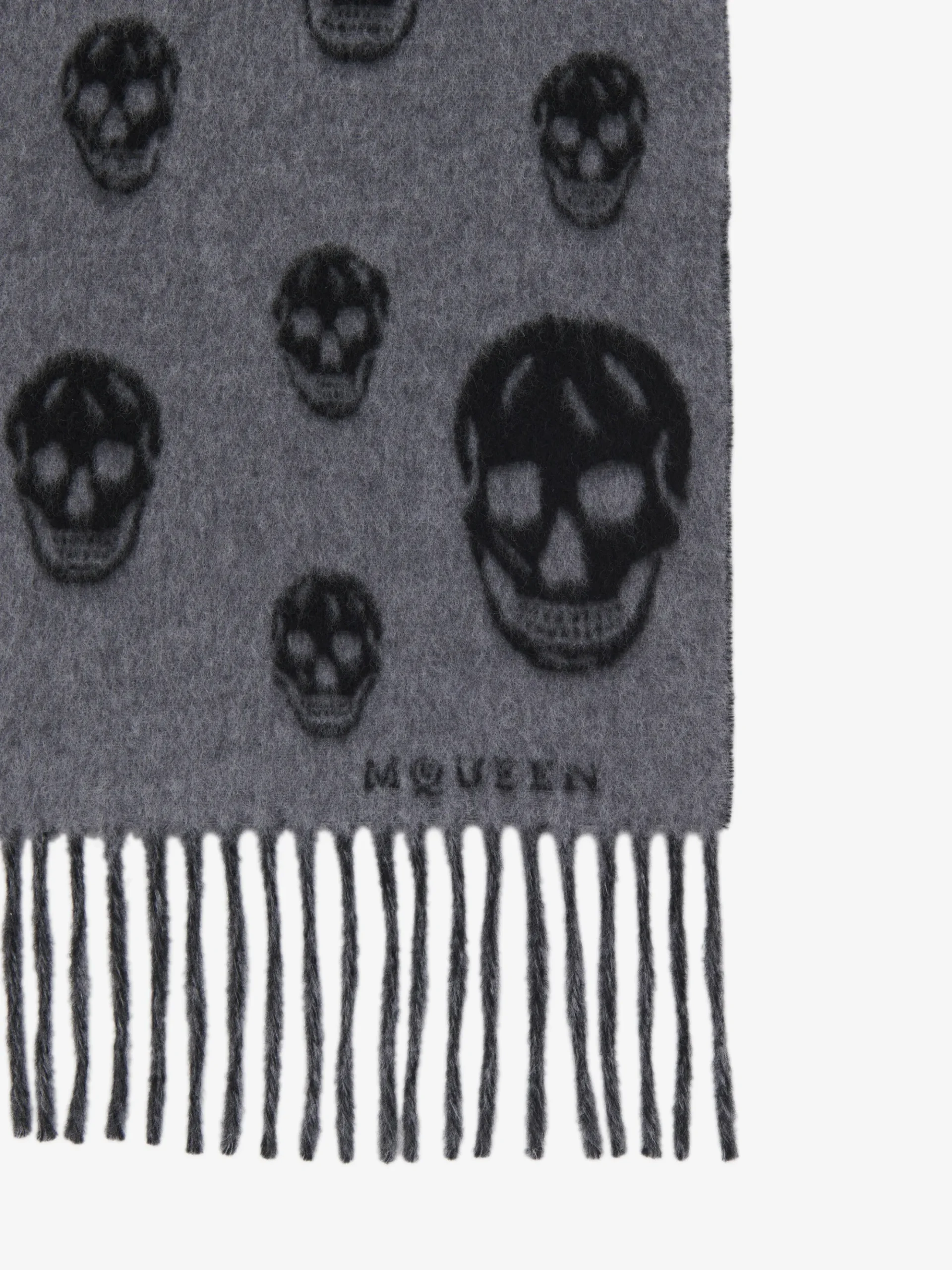 Men's Double Face Skull Scarf in Graphite/Black