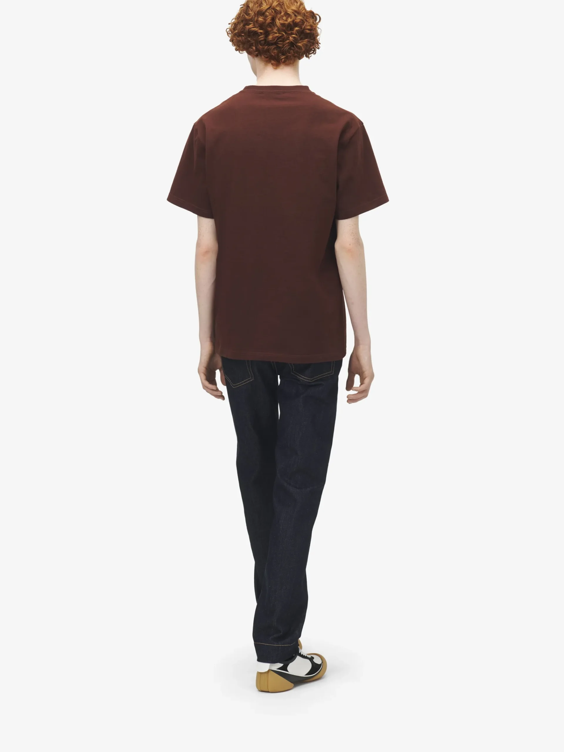Men's Flocked McQueen Logo T-shirt in Deep Red