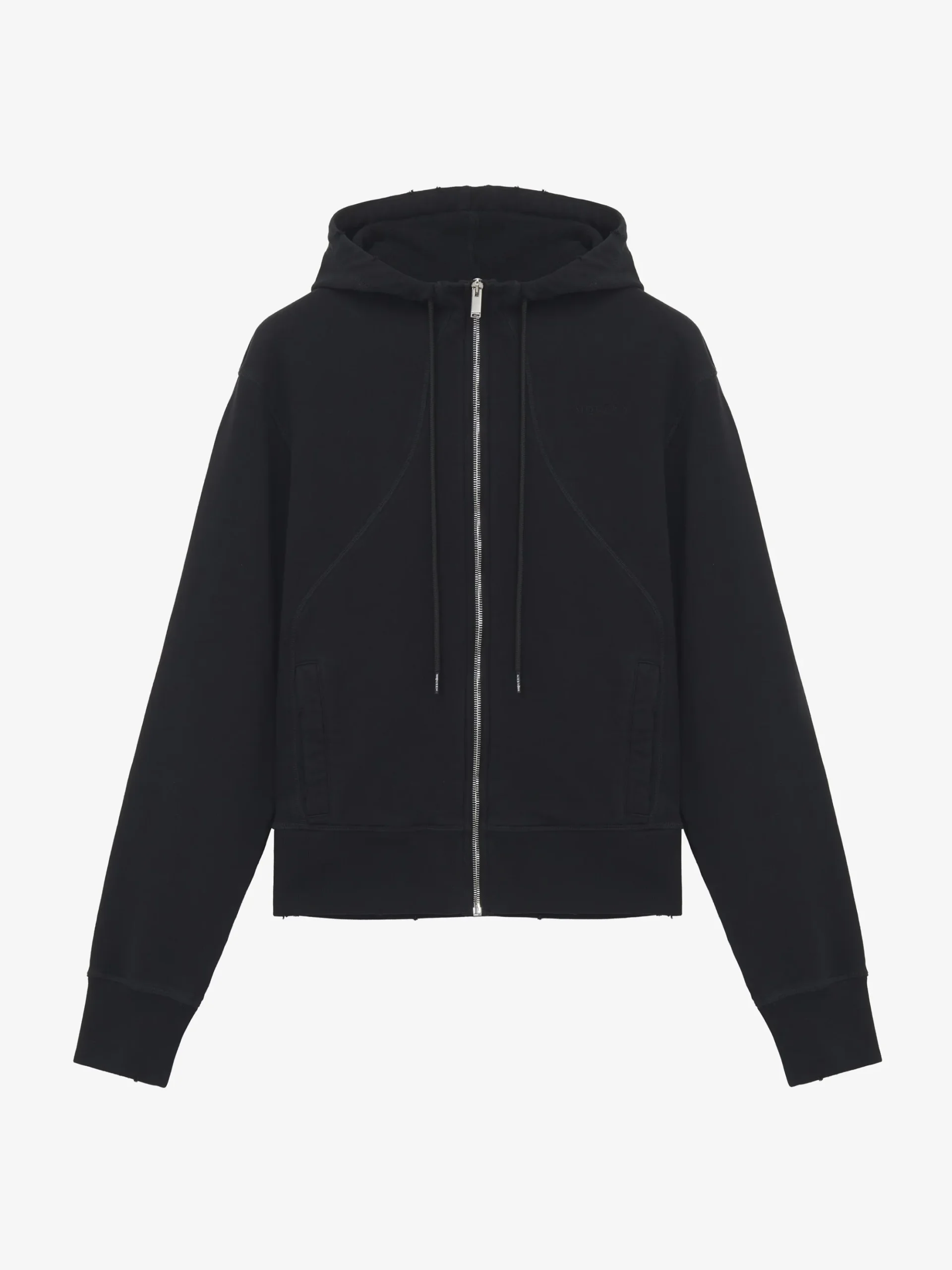 Men's Hooded Zip Through Sweatshirt in Black