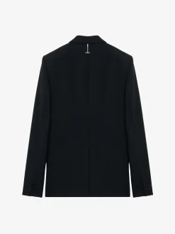 Men's Lace Ribcage Embroidery Single-breasted Jacket in Black