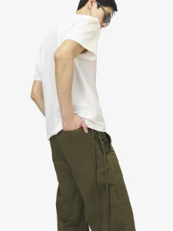 Men's Lace-Up Trousers in Green