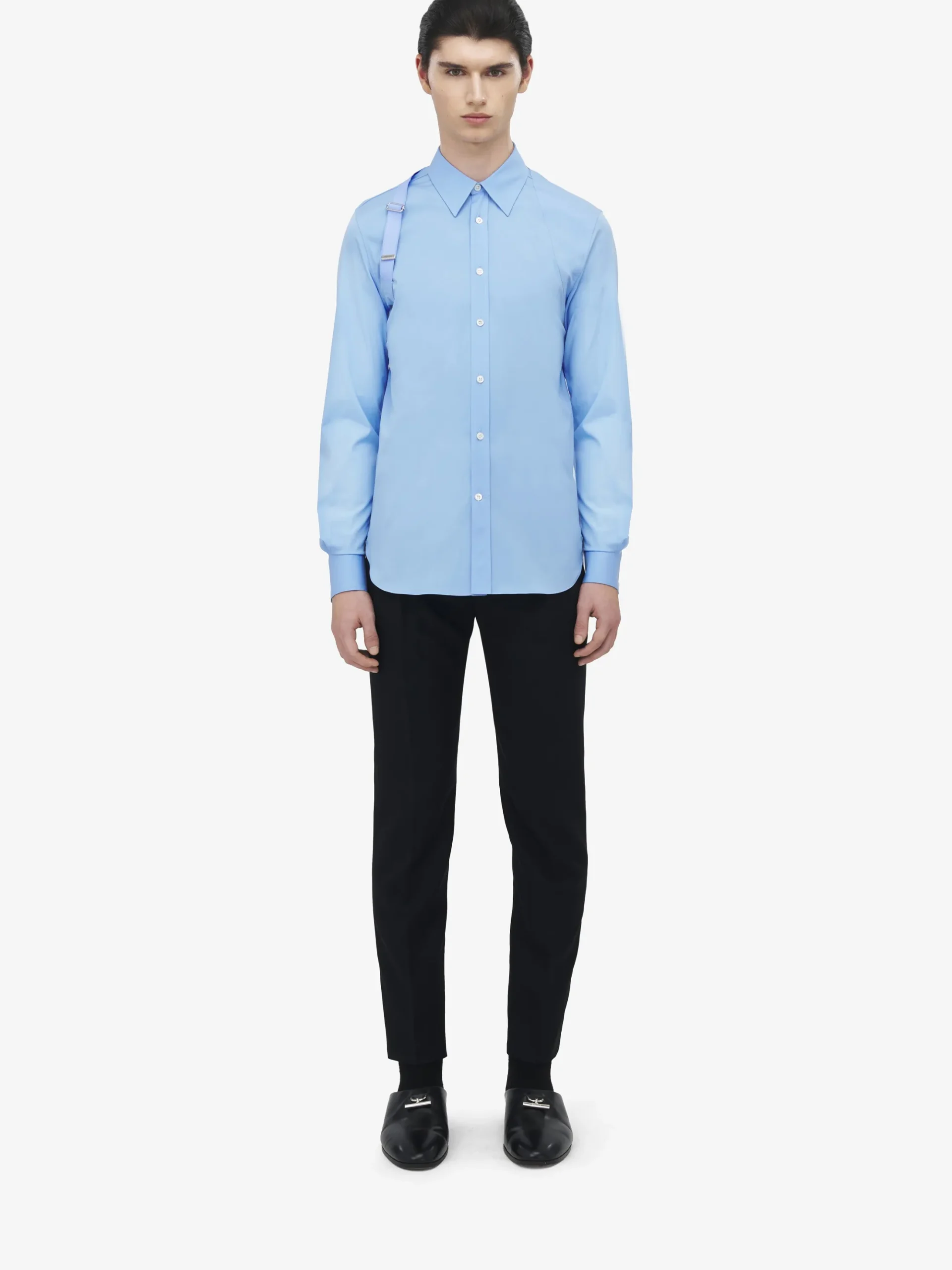 Men's Logo Tape Harness Shirt in Blue