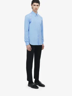 Men's Logo Tape Harness Shirt in Blue