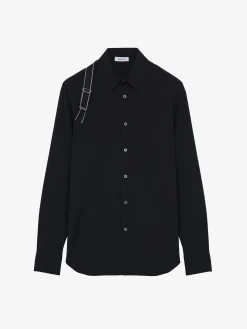 Men's McQueen Logo Harness Shirt in Black