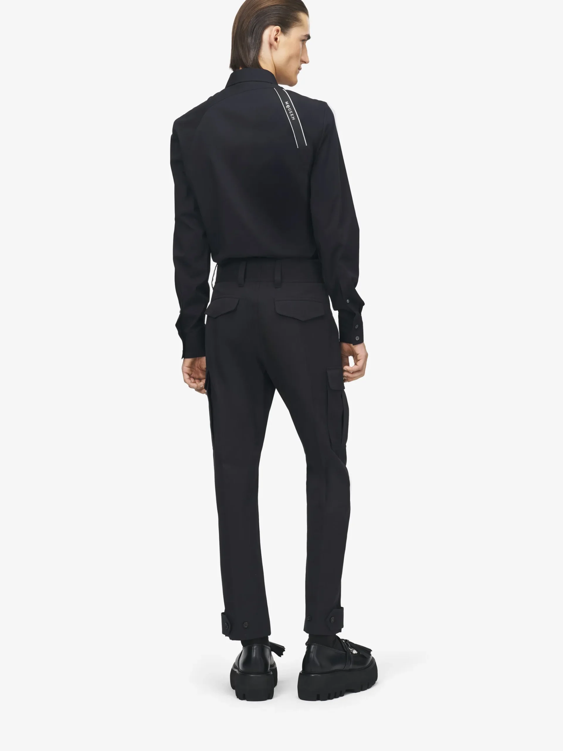Men's McQueen Logo Harness Shirt in Black