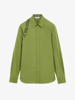 Men's McQueen Logo Harness Shirt in Green