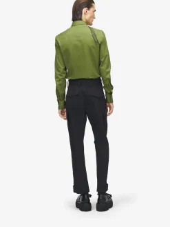 Men's McQueen Logo Harness Shirt in Green