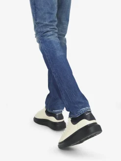 Men's Oversized Sneaker in Cream/Dark Blue