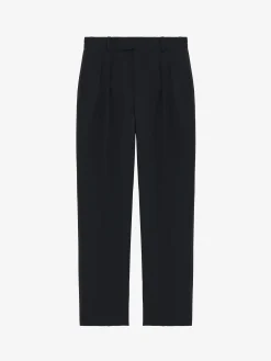 Men's Pleat Detail Tuxedo Trousers in Black