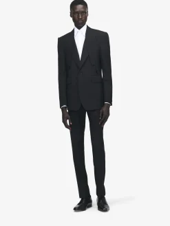 Men's Reverse Lapel Single-breasted Jacket in Black