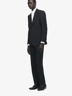Men's Reverse Lapel Single-breasted Jacket in Black
