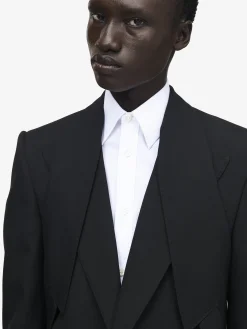 Men's Reverse Lapel Single-breasted Jacket in Black
