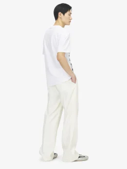 Men's Sketch Logo Print T-shirt in White/Black
