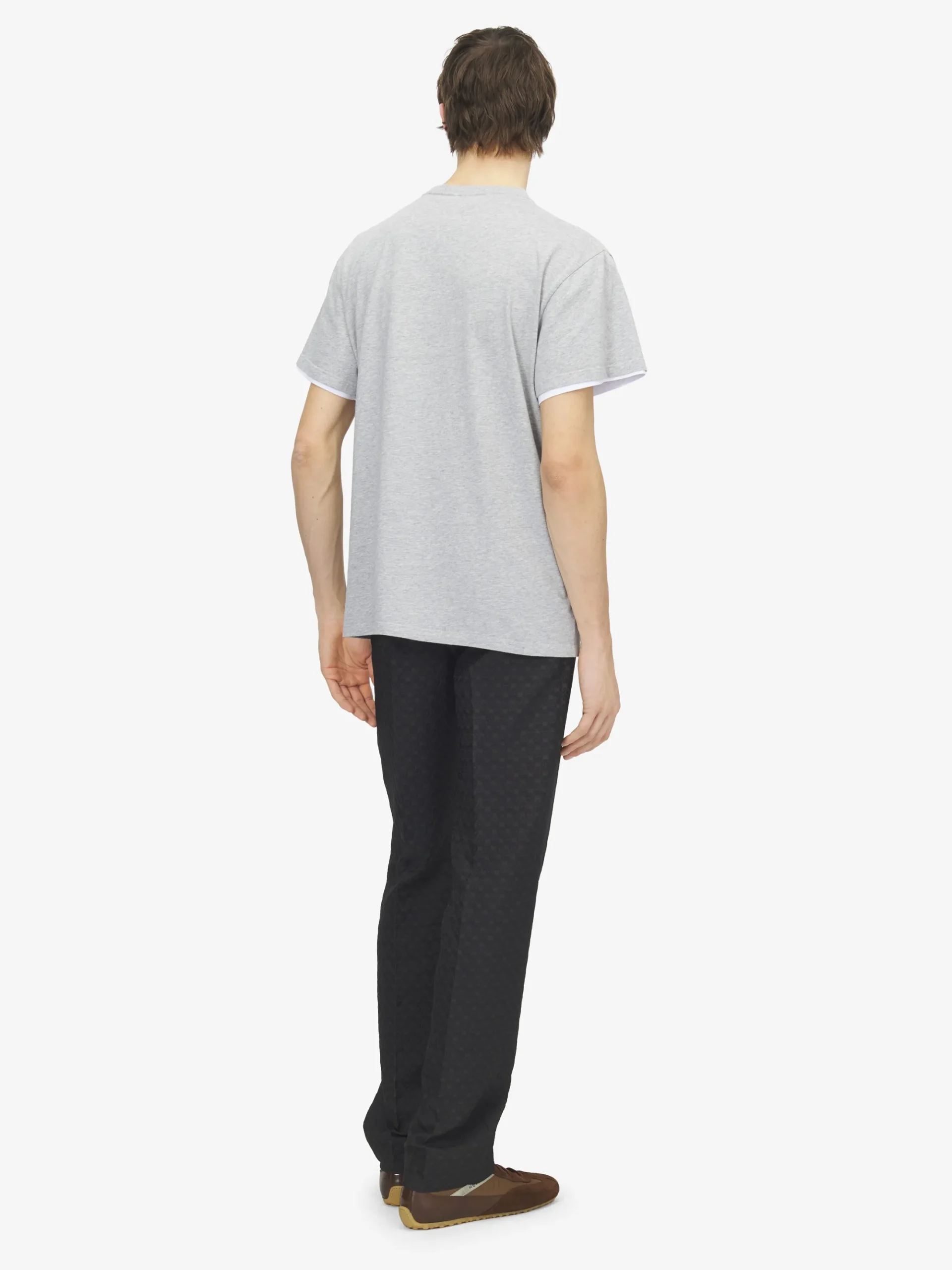 Men's Skull Applique T-shirt in Light Grey