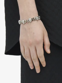 Men's Skull Chain Bracelet in Palladium-finish
