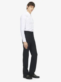Men's Skull Jacquard Harness Shirt in Optical White