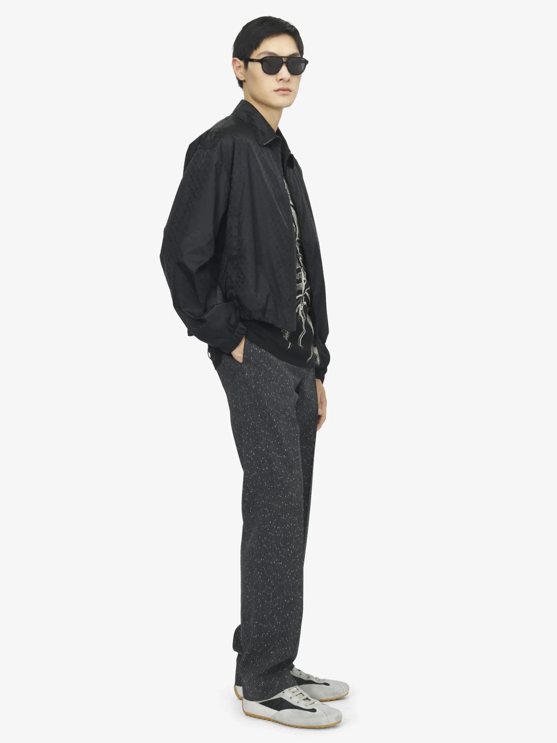 Men's Skull Jacquard Jacket in Black