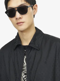 Men's Skull Jacquard Jacket in Black