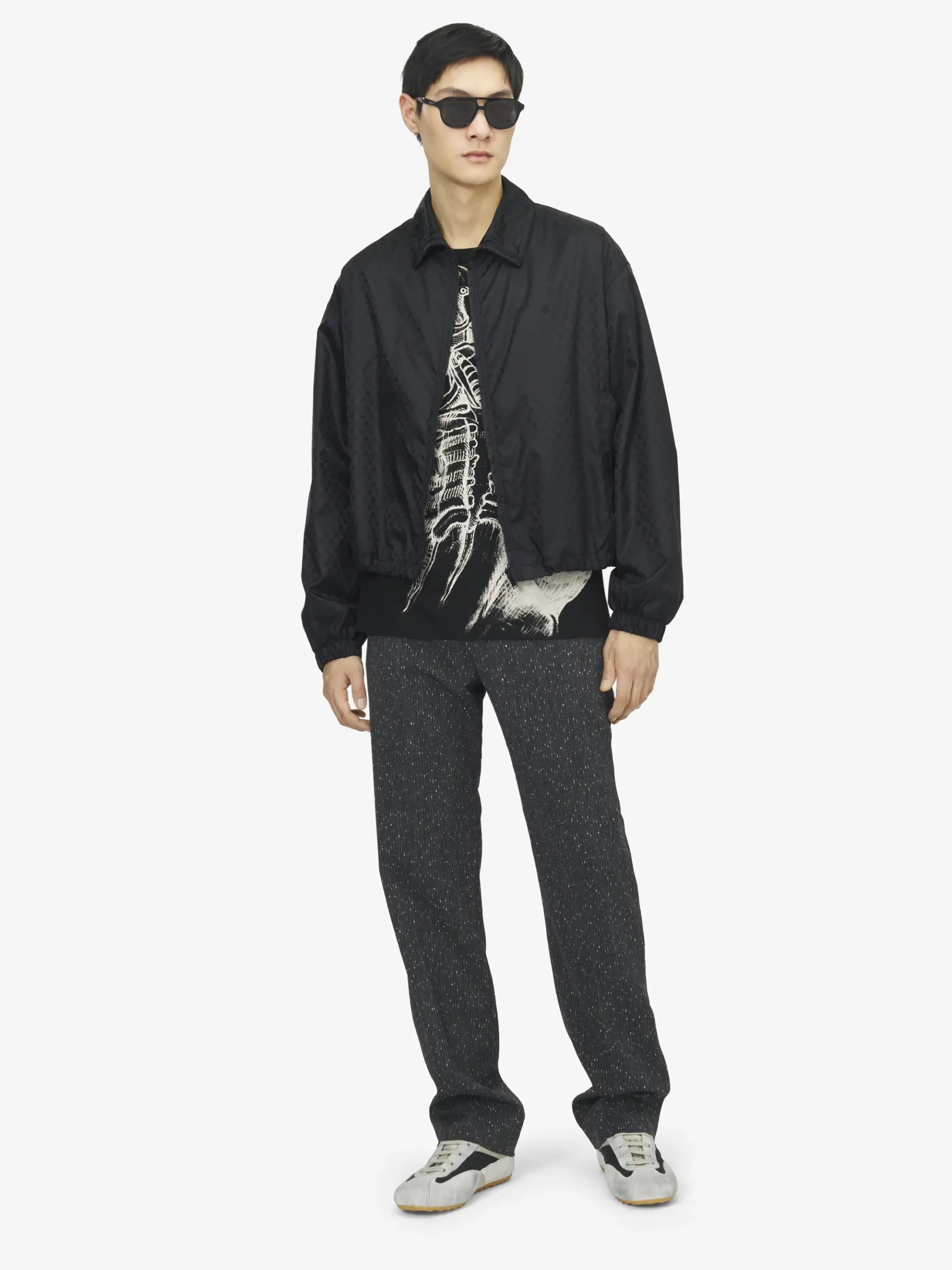 Men's Skull Jacquard Jacket in Black