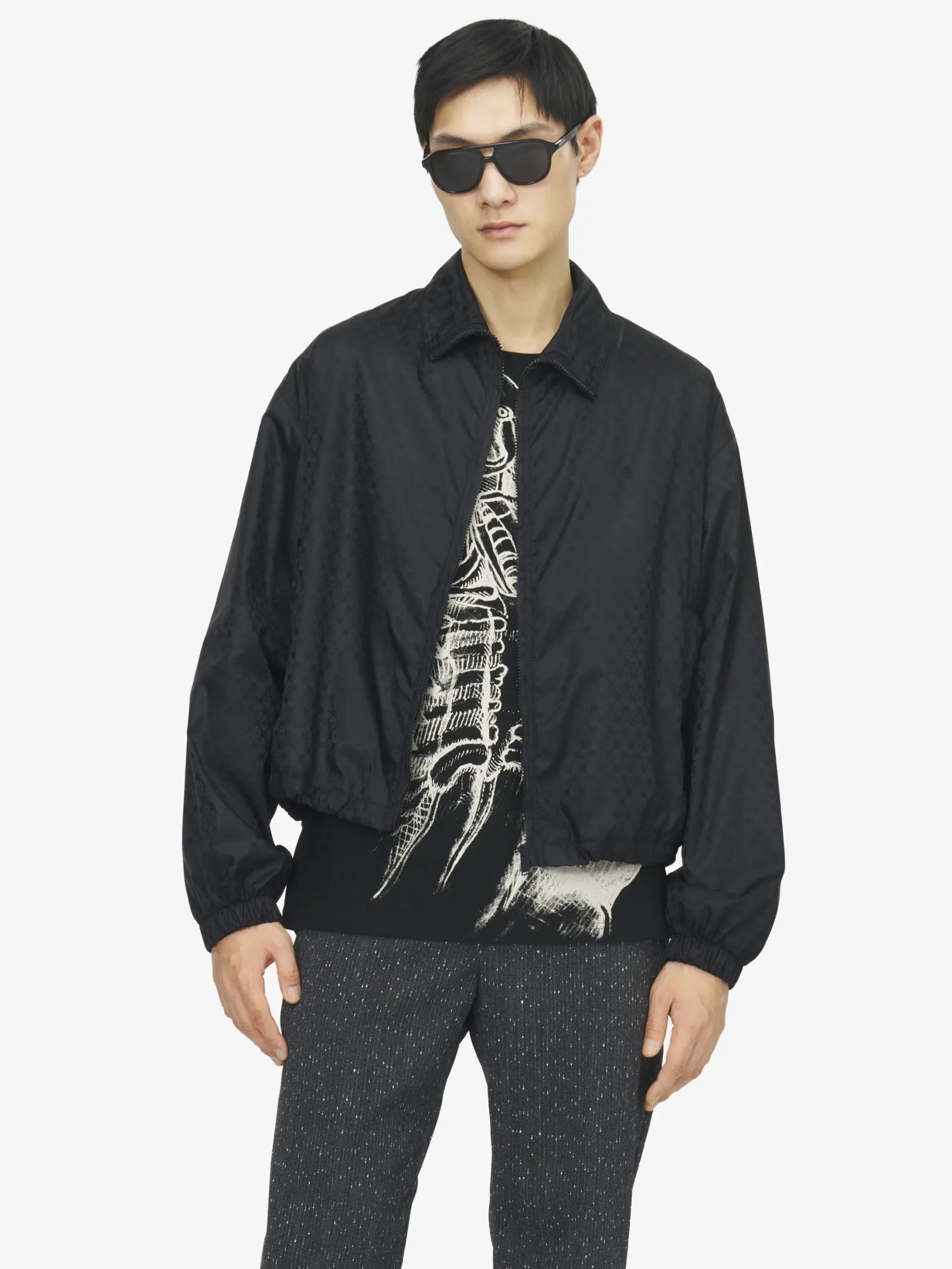 Men's Skull Jacquard Jacket in Black