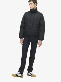 Men's Skull Jacquard Puffer Jacket in Black