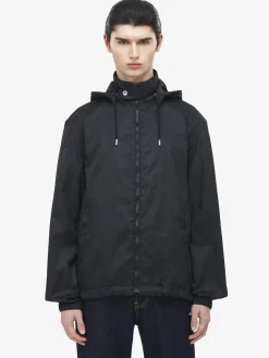 Men's Skull Jacquard Windbreaker in Black