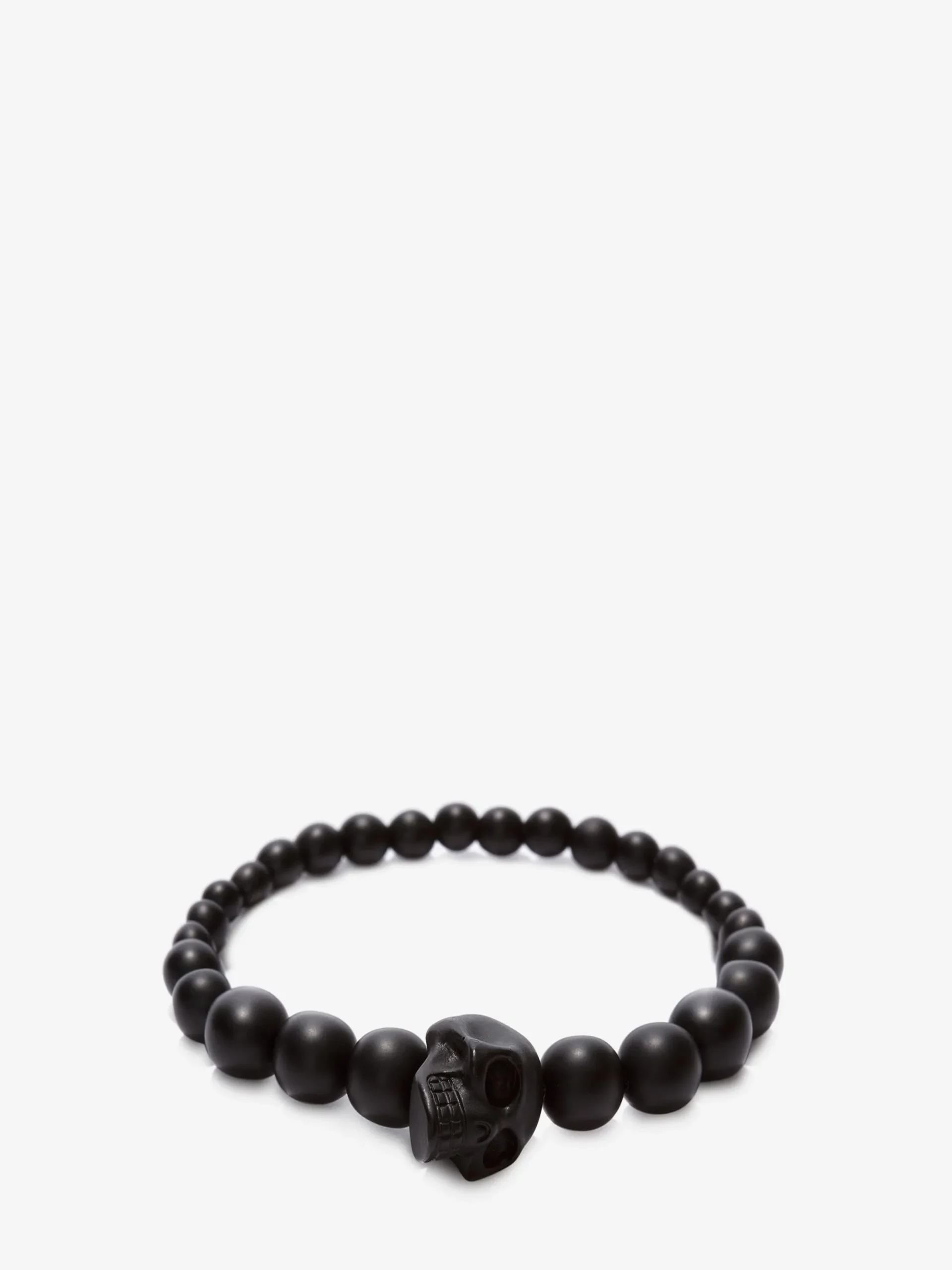 Men's Skull Multi Beaded Bracelet in Black