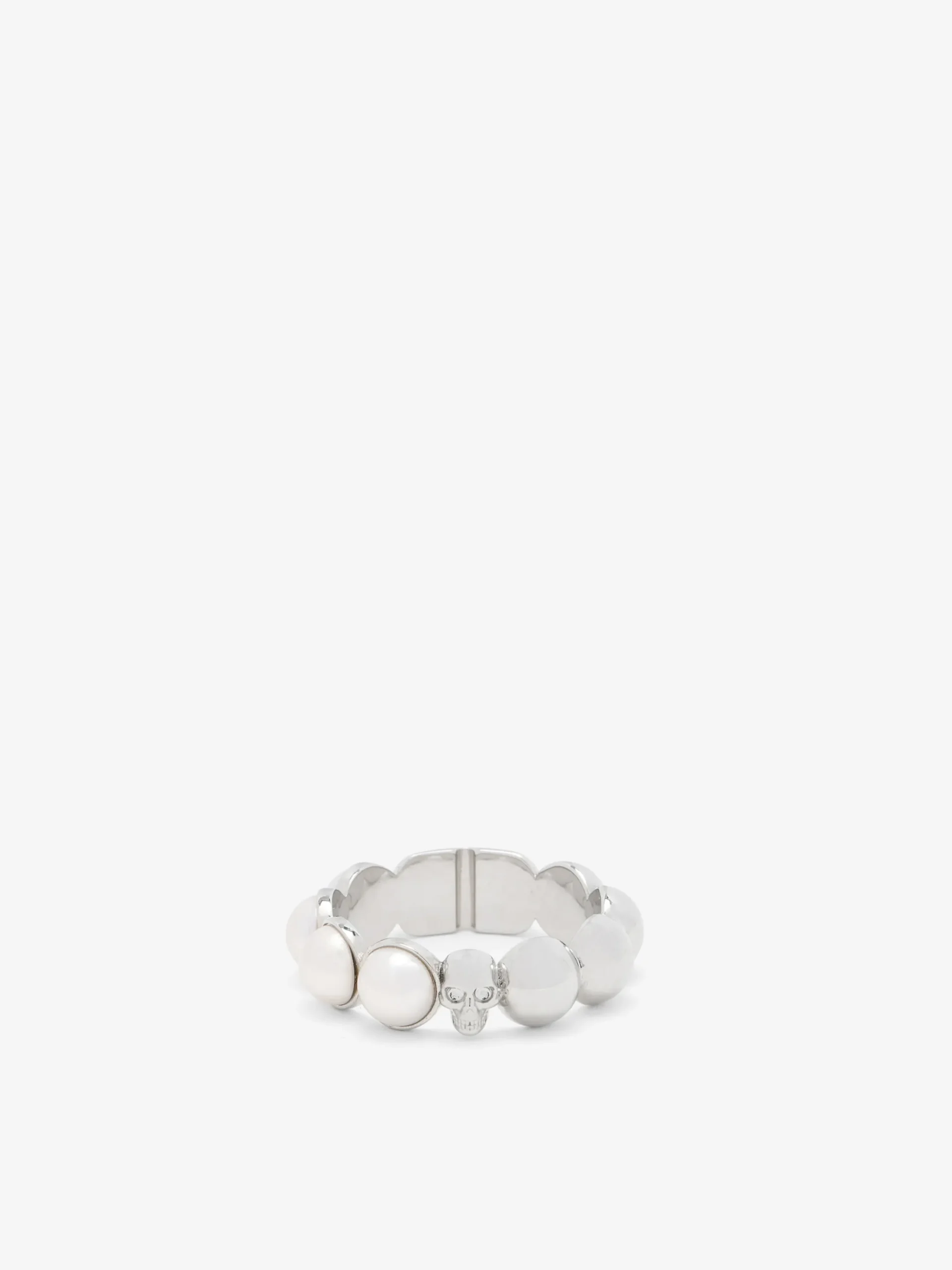Men's Skull & Pearl Ring in Palladium-finish