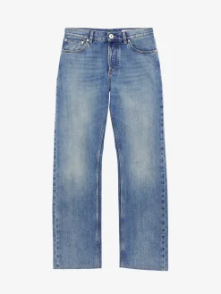 Men's Straight Leg Jeans in Washed Blue