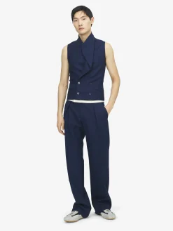 Men's Tailored Waistcoat in Indigo